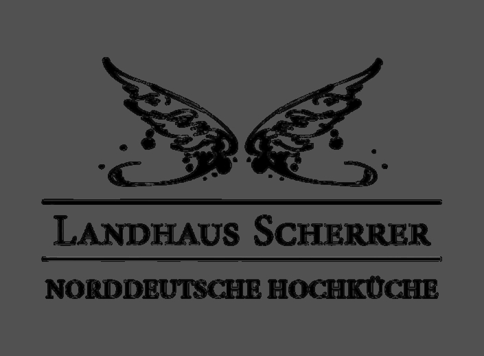 Logo vom Restaurant Landhaus Scherrer mit Fokus auf die Norddeutsche Hochküche